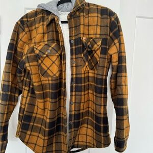 Plaid Flannel Jacket with Hood
